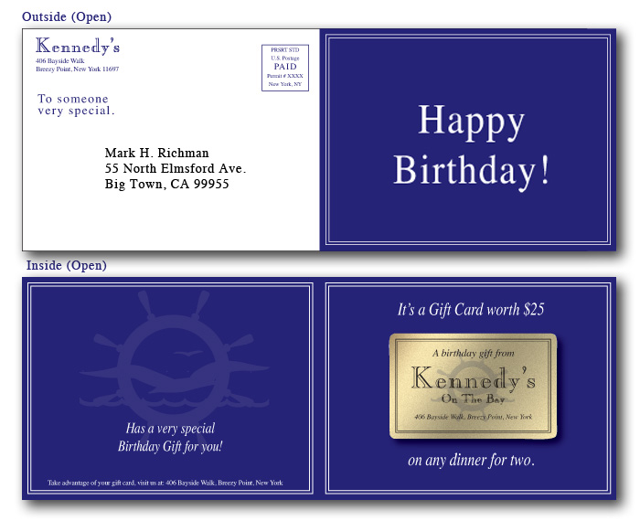 Birthday marketing card